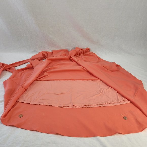 V-Neckline Long Prom Dress by Studio F Size 8 Coral Color 85% Poly. Worn Once! - Picture 13 of 16